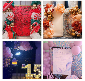 Квадратные черные панели с пайетками для декора стен, серебристые блестящие панели для свадебного оформления - Product Image 6