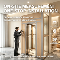Ascenseur résidentiel de luxe pour villa, installation facile sans machine ni salle technique, 2-4 étages, porte automatique, petit ascenseur domestique au design moderne
