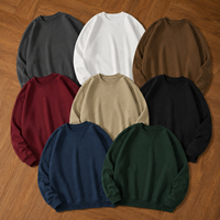 Sweat-shirts à col rond V-Stitch en gros, personnalisables avec logo, unis, vierges, coupe oversize, pull unisexe en molleton bouclette pour hommes et femmes, style streetwear
