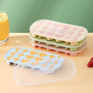 Biểu Tượng Tùy Chỉnh Bán Buôn Thiết Kế Mới Hình Trái Tim Hình Dạng Ngôi Sao <span class=keywords><strong>Silicone</strong></span> An Toàn <span class=keywords><strong>Ice</strong></span> <span class=keywords><strong>Cube</strong></span> Khay Thạch Bánh <span class=keywords><strong>Cube</strong></span> <span class=keywords><strong>Ice</strong></span> Maker Với Nắp Đậy - Product Image 2