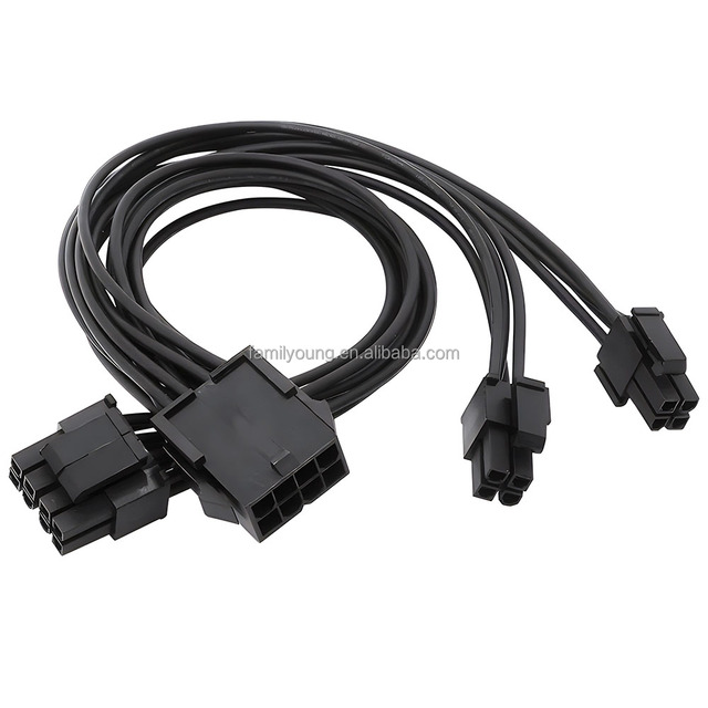CPU Power Splitter Cable Female to Male CPU 8Pin to Dual 8 Pin(4+4) Motherboard Power Adapter Y Splitter Extension Cord (23cm)