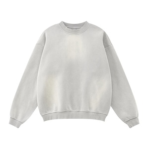 Sweat à capuche vintage lavé TKAN306D pour homme, coupe ample, grande taille, 100 % coton, 400 g/m², col rond, design numérique hivernal, sans logo - Product Image 2