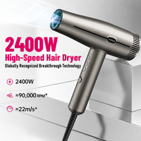 Sèche-cheveux professionnel FirePhoenix M3 2400W 90000RPM avec moteur sans balais, 22m/s, ionique anti-frisottis, auto-nettoyant, 395g, prise EU