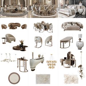 Ensemble de canapés sectionnels incurvés en cuir véritable haut de gamme, meubles sur mesure, luxe moderne, villa, entièrement rembourrés, <span class=keywords><strong>service</strong></span> complet - Product Image 1