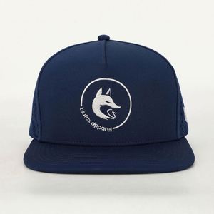 Gorra de Béisbol Personalizada de 5 Paneles con Logotipo Bordado, Azul Marino, Unisex, Estilo Hip Hop, Ajustable, con Cierre a Presión, Impermeable, con Orificios Cortados con Láser - Product Image 2