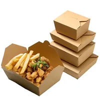 Contenedor de Embalaje de Alimentos Desechable de Alta Calidad para Restaurantes, Cajas de Papel Kraft, Contenedor Biodegradable, Lonchera