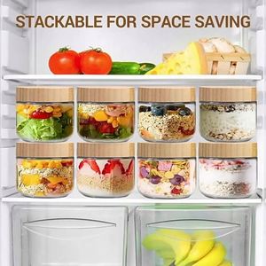 Classic Style Glass Oatmeal Cup with <b>Insulated</b> Silicone Sleeve Airtight Storage Jar for Portable Milk Yogurt Kitchen Essential - Product Image 4