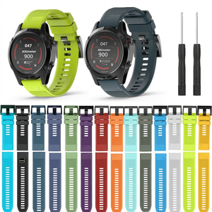 Bracelets de montre en silicone à libération rapide compatibles avec Garmin <span class=keywords><strong>Fenix</strong></span> 5, 5S, 5X, 6X, 7X, <span class=keywords><strong>Fenix</strong></span> 8 et <span class=keywords><strong>Forerunner</strong></span> 3/3HR - Product Image 1