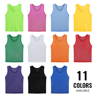 Rompi Olahraga Poliester Multi Warna Unisex, Bernapas, Cepat Kering, Ringan, Logo Custom untuk Pertandingan Sepak Bola dan Bola Basket