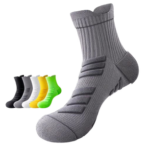 Custom Tube Sport Running <b>Sock</b> Solid Color Cushion Anti Slip Striped Running <b>Sock</b> Custom Logo Basketball Sport <b>Sock</b> - Product Image 1