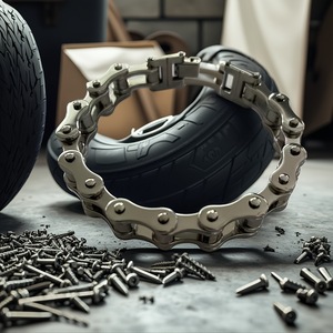 Men's Stainless Steel Chain <b>Bracelet</b> 12mm Wide 21.5cm Long Rock Style Motorcycle Bicycle Chain Jewelry - Product Image 2
