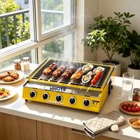 Barbecue au gaz infrarouge en céramique 4 brûleurs, acier inoxydable commercial, cuisson extérieure haute performance, réduction du bruit, facile à utiliser