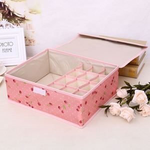 Plaid Oxford Fabric <b>Storage</b> Box Socks and Underwear Cloth <b>Storage</b> Boxes Sets With a Lid - Product Image 3