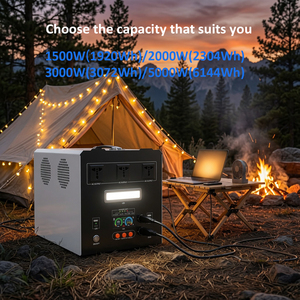 Centrale Électrique Portable 2000W, Générateur Solaire 2kW 2304Wh avec Contrôleur MPPT, Onde Sinusoïdale Pure, Source d'Énergie de Secours pour Voiture, sur Chariot - Product Image 1