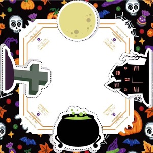 Tapis de jeu de Mahjong américain pré-imprimé avec motif de toile d'araignée à carreaux fantôme d'Halloween effrayant - Product Image 5