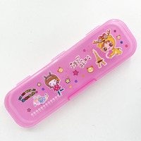 Estuche de Lápices Transparente Personalizado con Dibujos Animados, Multicolor, para Estudiantes de Primaria y Secundaria