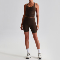 Ensemble 2 pièces de yoga pour femme 2026 : débardeur et short en nylon élasthanne de haute qualité avec taille élastique – Vente en gros