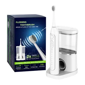 ABOEL 3 in1 Cordless Advanced Water Dental Flosser and Electric Toothbrush Combo 500ML Large Water Tank Oral Irrigato for Family