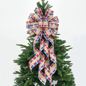 인공 리넨 화환 활 크리스마스 트리 장식 리본 우아한 크리스마스 리본 - Product Image 3