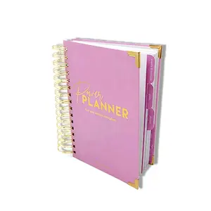 WY 2 Farbe Pink Hardcover Täglich Wöchentlich Monatlich Organizer Tagebuch Journal Agenda Planer Spiral Notebook Benutzer definierter Planer