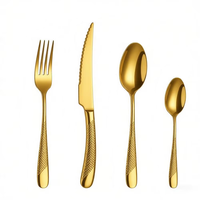 Ensemble de couverts de luxe en acier inoxydable avec manche étoile diamantée, couteau, fourchette, cuillère, pour mariage et restaurant