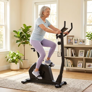 Vélo d'exercice à résistance magnétique avec volant d'inertie de 4,5 kg, moniteur de fréquence cardiaque, écran LCD et compteur manuel – Vélo d'exercice magnétique <span class=keywords><strong>cardio</strong></span> pour la maison - Product Image 5