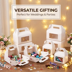 Cajas de Papel para Pasteles y Postres con Ventana, Caja para Tiramisú, Materiales Reciclados, Empaque para Alimentos con Asa, Regalos para Fiestas y Eventos - Product Image 5
