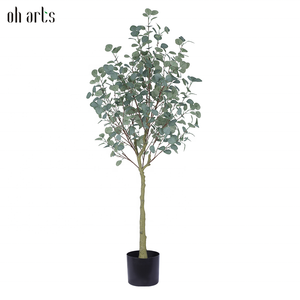 Vente en gros Arbre décoratif vert artificiel Arbre d'eucalyptus 180cm de haut Banyan Plante pour extérieur intérieur - Product Image 1