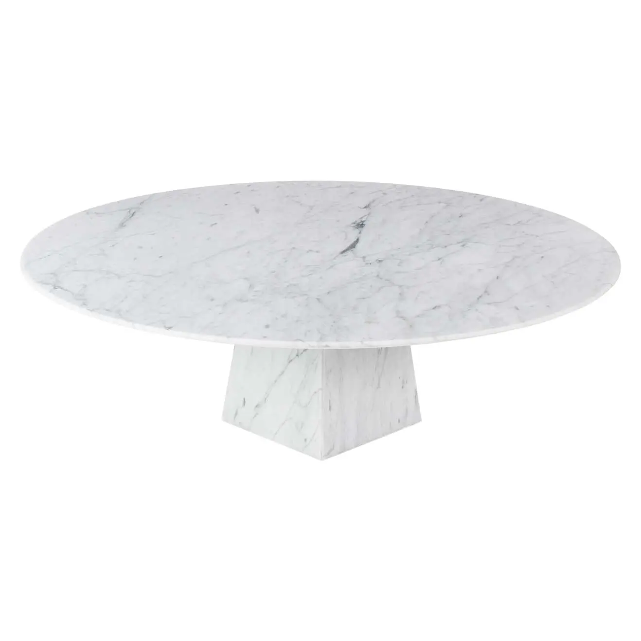 Mesa de centro redonda de mármol para sala de estar, mueble blanco de diseño Redondo y moderno, mesa redonda de mármol de Carrara ultrafina