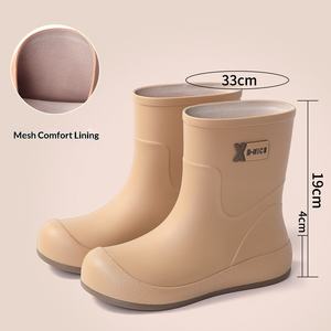 <span class=keywords><strong>Botas</strong></span> de PVC Blancas Impermeables con Cinturón para <span class=keywords><strong>Mujer</strong></span>, Estilo Urbano, Antideslizantes, con Banda Suave para la Lluvia - Product Image 6