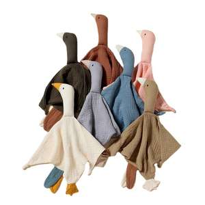 Recién llegado, edredón de animales bonitos, toalla relajante sólida, muñeca de ganso de dibujos animados, manta de seguridad para bebé, Lovey - Product Image 3