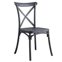 Chaises de salle à manger empilables en plastique blanc à dossier croisé, chaises pour événements