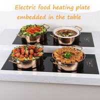 Plaque chauffante électrique en verre intelligent directe d'usine Installation intégrée portable pour buffets de fête et plateau de nourriture