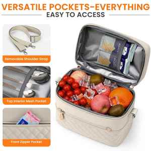 Sac à lunch à double contrôle de température, multi-compartiments, pour le bureau, les pique-niques, le camping et l'usage quotidien - Product Image 4