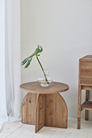 Table basse ronde en bois d'orme recyclé vintage Design de ferme Autre table d'appoint pour meubles de salon