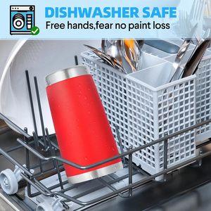 Gobelet isotherme rouge en acier inoxydable 20oz avec couvercle et paille, double paroi isolée, pour café, thé, utilisation extérieure, réutilisable, sans BPA - Product Image 5