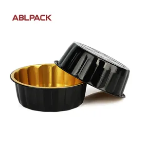 Hochwertige AblPack Goldfarbe Aluminium folie Behälter kunden spezifisches Design Kuchen herstellung Form Lebensmittel behälter