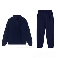 Ensemble de survêtement unisexe personnalisé de luxe avec veste à col montant et fermeture éclair 4/1, pantalon de jogging ample et épais, style streetwear