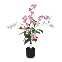 Plante d'intérieur artificielle CHUANGFA de 80 cm, Clerodendrum Wallichii blanc rosé, écologique, décoration de mariage, Halloween, toujours vert