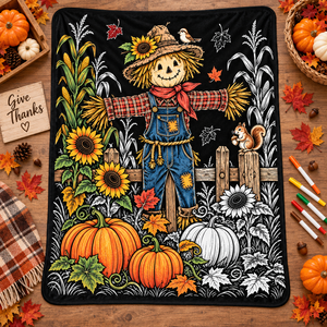 Custom Thanksgiving DIY Coloring <b>Blanket</b> Kids Art Washable Soft Flannel <b>Fleece</b> <b>Blanket</b> Throw for Family Gift Toy - Product Image 4