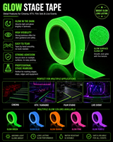 Pita Fotoluminesen UV Warna-warni untuk Pertunjukan Panggung, Konser, Produksi Film, Pameran oleh Radium Night Glow Tape