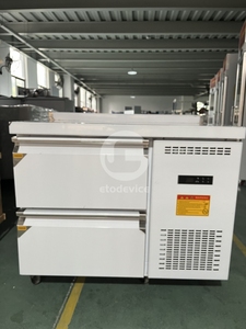 Estación de coctelería, barra de acero inoxidable, mesa profesional para bar de cocteles, diseño de estación con refrigerador. - Product Image 6