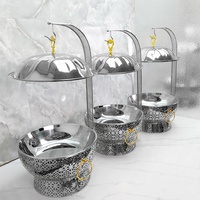 Réchaud alimentaire en acier inoxydable de 8,0 L, pour hôtels, mariages, banquets, plat à réchauffer argenté, chauffage à l'alcool, contrôle automatique de la température