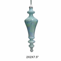 Adorno Navideño de Cristal Opalescente Azul Pastel, Decoración Colgante Elegante con Remolino para el Hogar, Fiesta, Árbol de Navidad