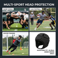 Casque de rugby en EVA souple, casquette de scrum antichoc, protège-tête respirant pour le flag football, protection de la tête pour adultes et jeunes