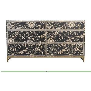 Mueble de Cajones de Lujo con Incrustaciones de Hueso Hecho a Mano con Patrones Artísticos para Interiores de Hogar Modernos a un Precio Razonable - Product Image 1