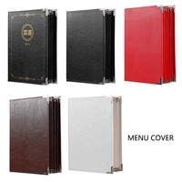 Porte-menu en cuir PU de taille A4 personnalisée en cuir Yimi avec onglets d'angle de 6 pages