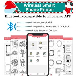 Phomemo m02s Mini nhiệt cầm tay cầm tay máy in 300dpi Sticker cán giấy tờ giao diện máy in Android IOS - Product Image 5