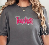 Offre Spéciale Noël : Patchs Thermocollants Personnalisés de Haute Qualité avec Strass et Lettres pour Enseignants, Prêts à Expédier