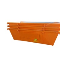 Conteneur à déchets en acier robuste de 4 m³ avec système de levage par crochet pour le jardinage, la construction, la démolition et le recyclage